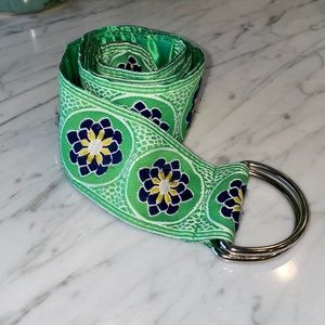 Fabric spring blue and green preppy belt